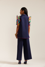 Load image into Gallery viewer, Navy Blue Paint Stain High Low Co-ord Set
