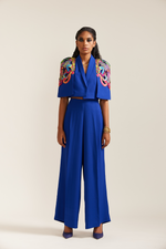 Load image into Gallery viewer, Blue Psychedelic Cape Jacket Co-ord

