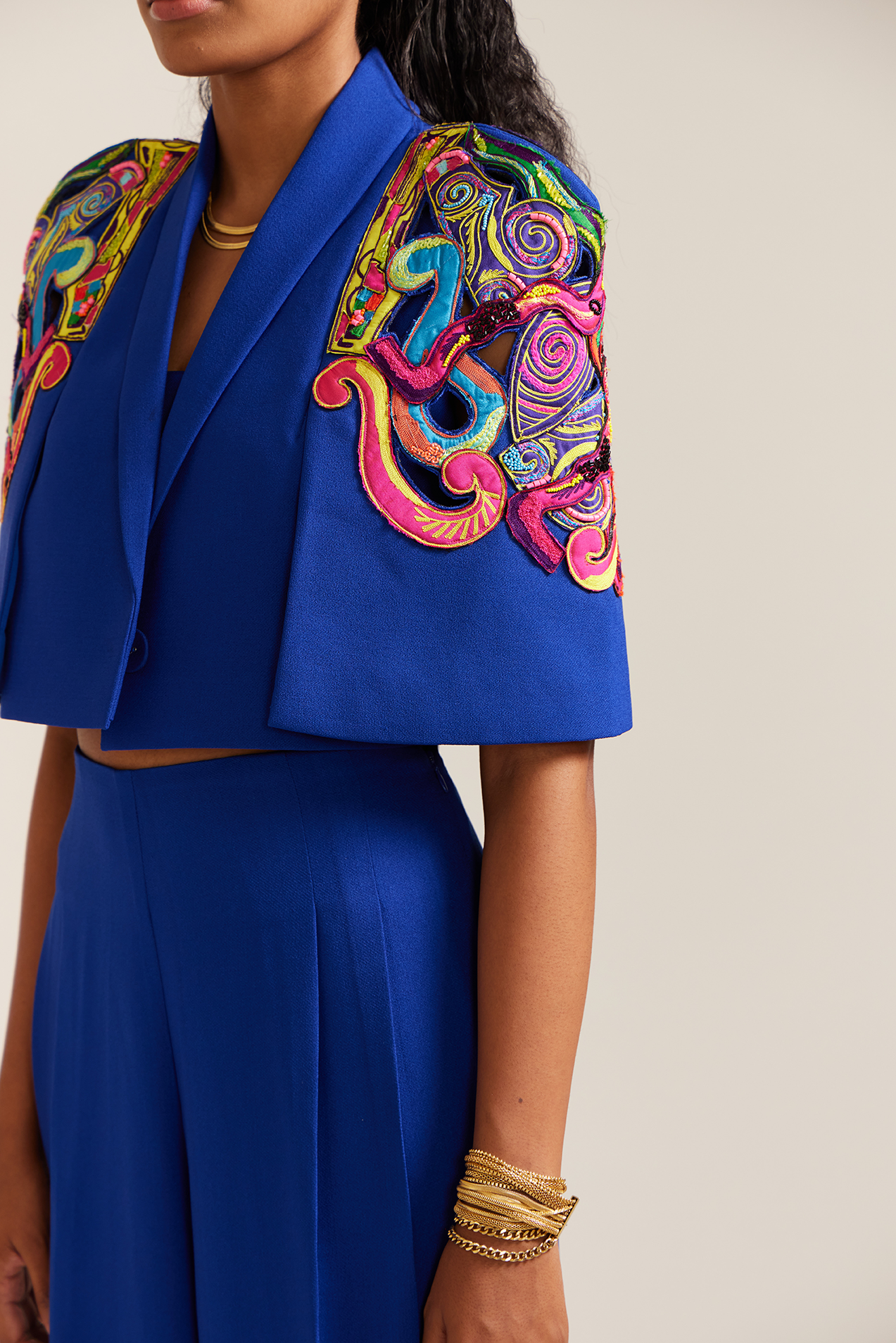 Blue Psychedelic Cape Jacket Co-ord