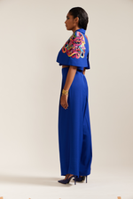 Load image into Gallery viewer, Blue Psychedelic Cape Jacket Co-ord

