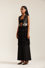 Load image into Gallery viewer, Black &amp; Cream Fringe Pyschedelic Jacket Co-ord
