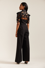 Load image into Gallery viewer, Black Bricks Cutwork Cropped Jacket Co-ord
