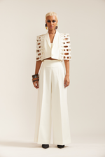 Load image into Gallery viewer, Cream Bricks Cut-out Cape Style Jacket Co-ord

