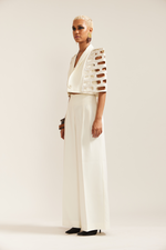Load image into Gallery viewer, Cream Bricks Cut-out Cape Style Jacket Co-ord
