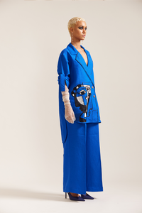 Royal Blue Picasso Face Linen Shirt Fit Co-ord