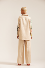 Load image into Gallery viewer, Paint Stain Linen Cropped Jacket Co-ord
