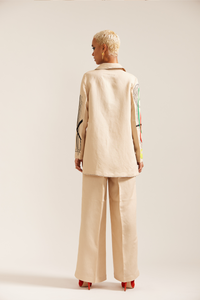 Paint Stain Linen Cropped Jacket Co-ord