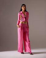 Load image into Gallery viewer, Pink Linen High Low Face Jacket Co-ord
