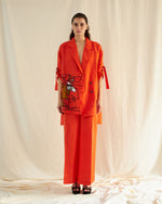 Load image into Gallery viewer, ORANGE LINEN FACE OVERSIZED CO-ORD SET
