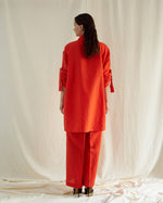 Load image into Gallery viewer, ORANGE LINEN FACE OVERSIZED CO-ORD SET
