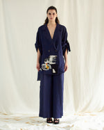 Load image into Gallery viewer, BLUE LINEN HAND OVERSIZED CO-ORD SET
