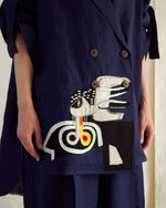 Load image into Gallery viewer, BLUE LINEN HAND OVERSIZED CO-ORD SET
