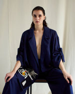 Load image into Gallery viewer, BLUE LINEN HAND OVERSIZED CO-ORD SET
