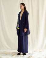 Load image into Gallery viewer, BLUE LINEN LINES OVERSIZED CO-ORD SET
