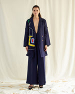 Load image into Gallery viewer, BLUE LINEN LINES OVERSIZED CO-ORD SET
