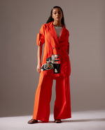 Load image into Gallery viewer, ORANGE LINEN SHIRT FIT JACKET CO-ORD
