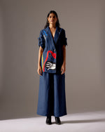 Load image into Gallery viewer, Blue Linen Hand Jacket Co-ord
