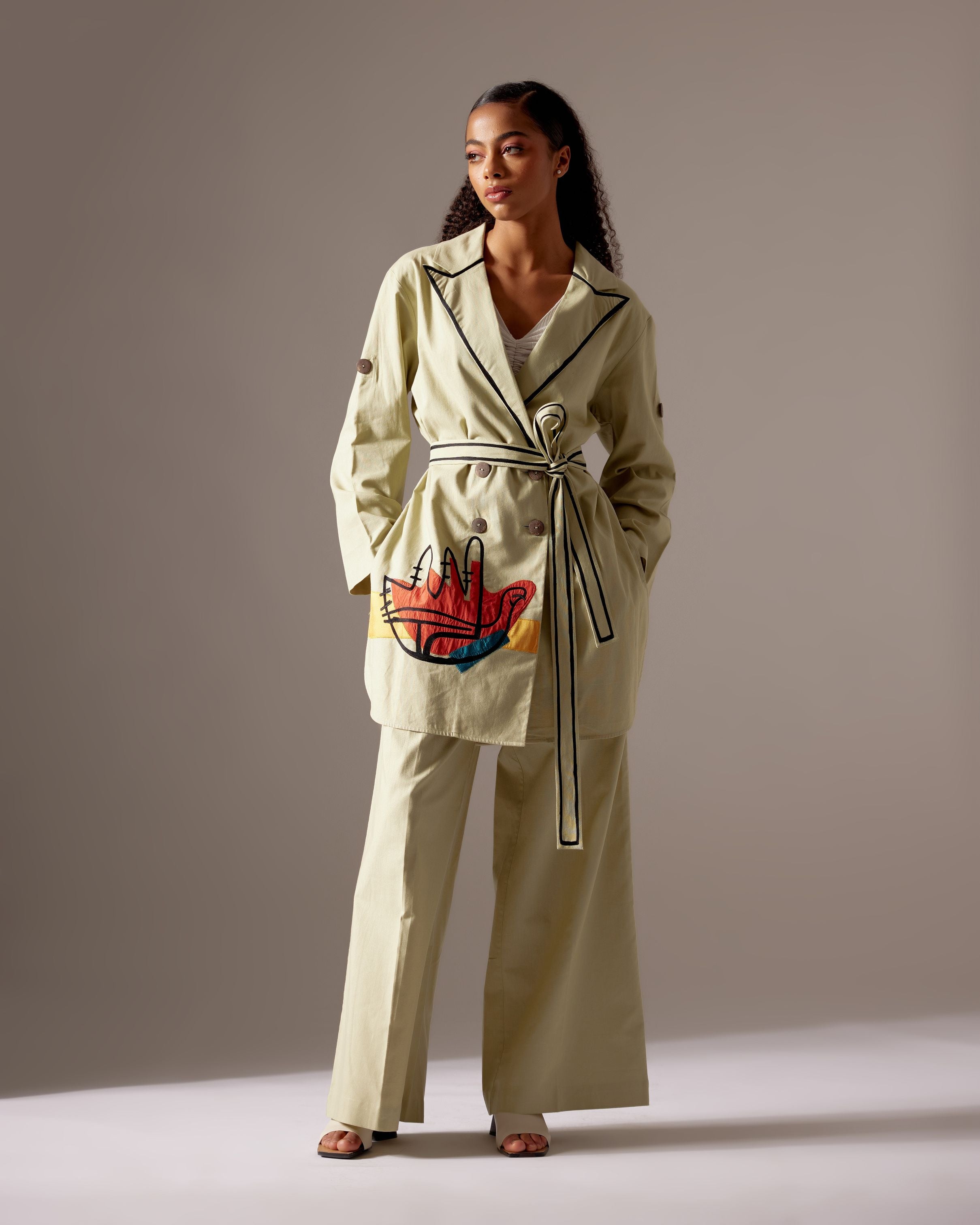 OPEN HAND LINEN OVERSIZED JACKET CO-ORD