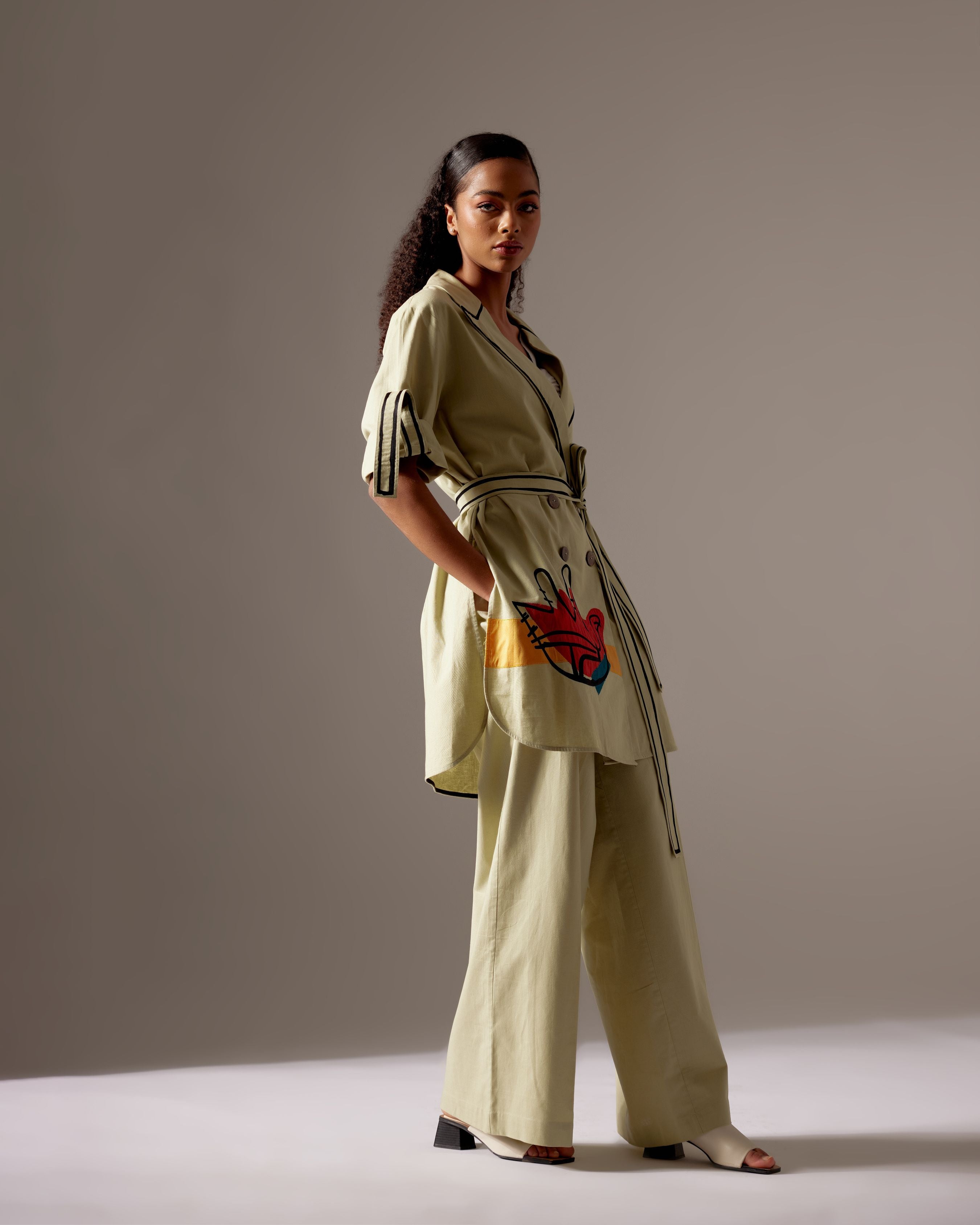 OPEN HAND LINEN OVERSIZED JACKET CO-ORD