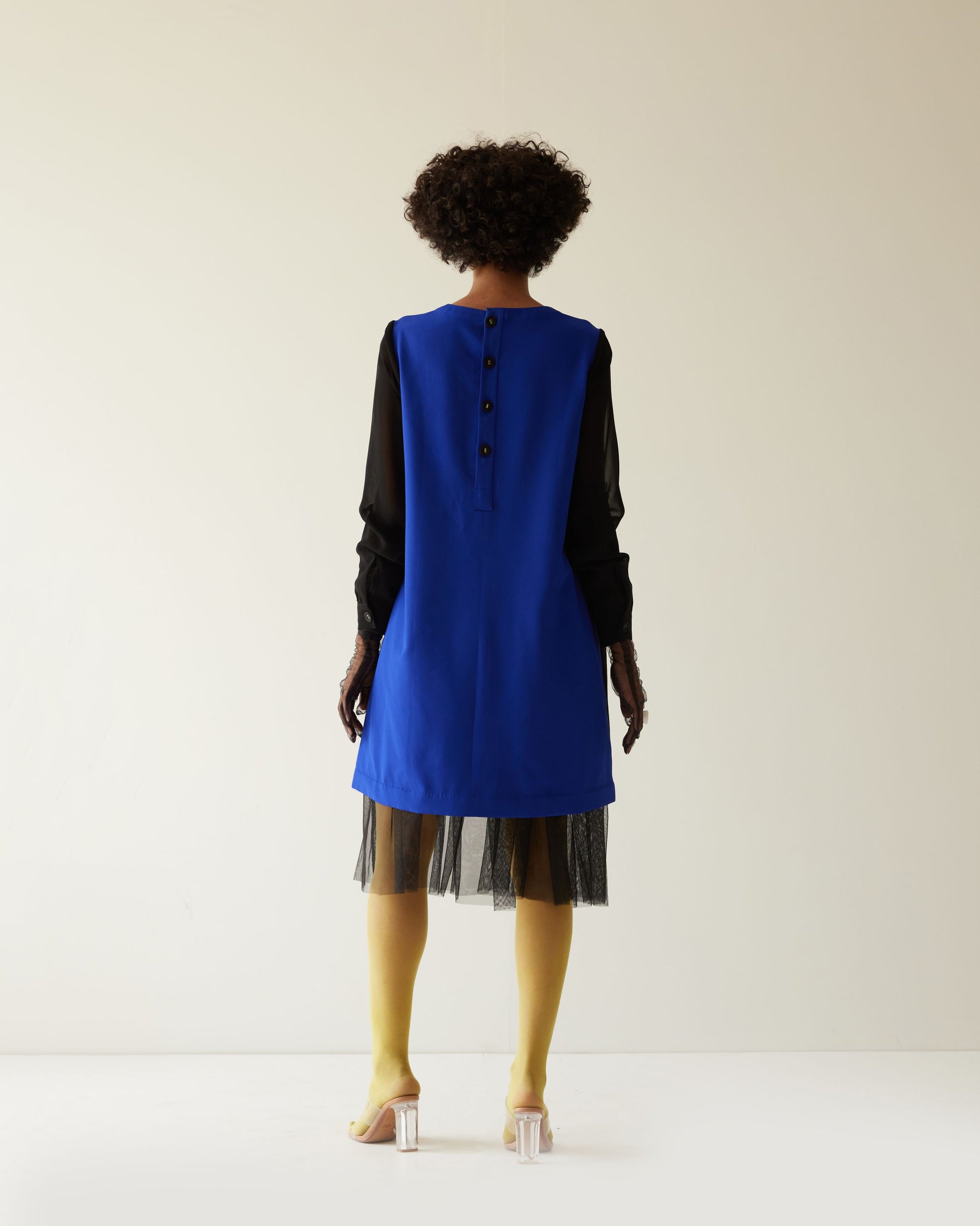 PAINT STAIN EMBROIDERED DRESS