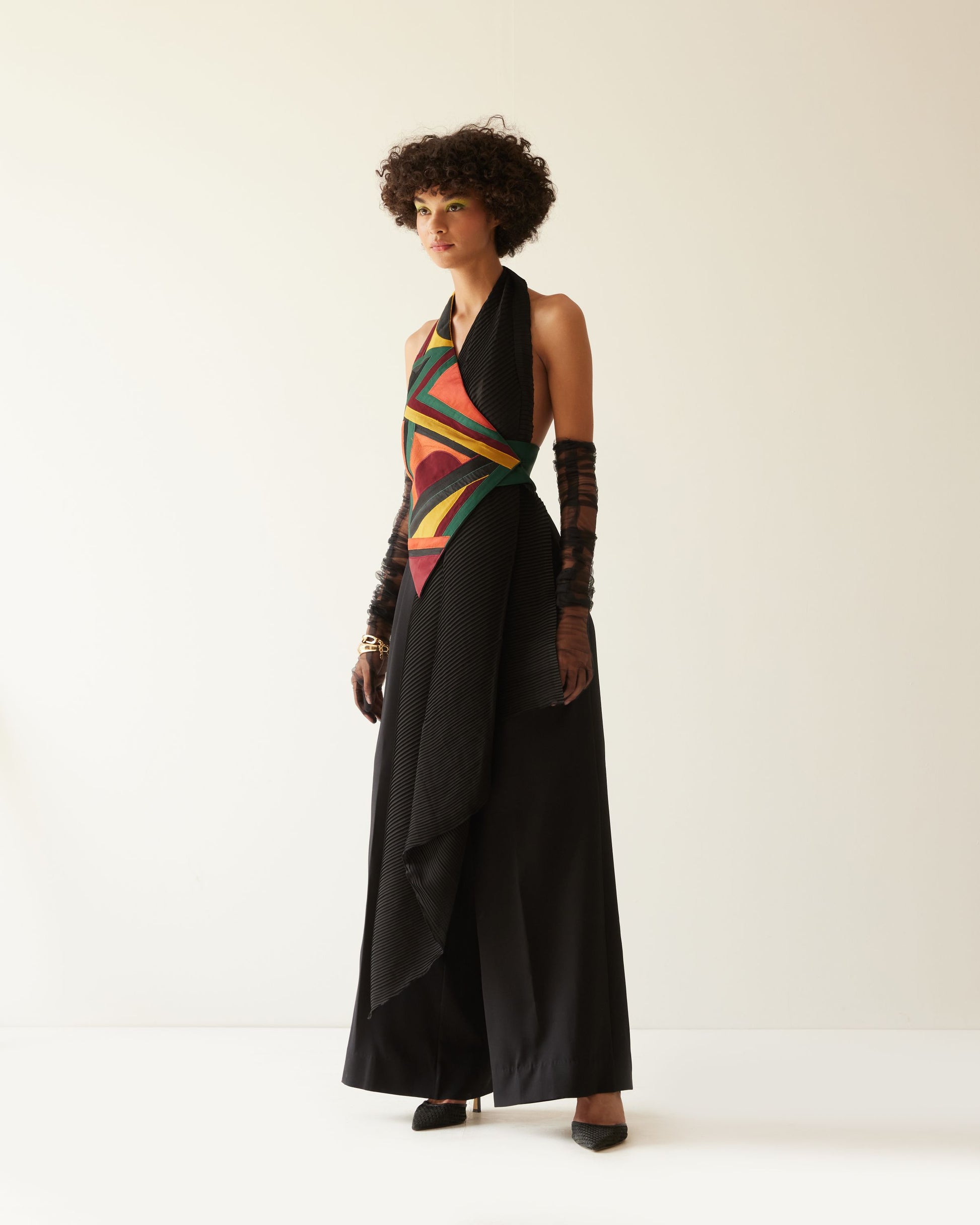 S.H. RAZA ONE SIDED DRAPE JACKET CO-ORD SET