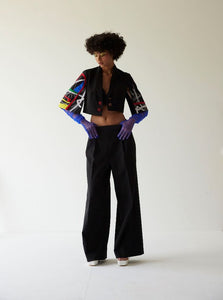 PAINT STAIN CROPPED BLAZER CO-ORD SET