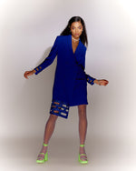 Load image into Gallery viewer, Blue Bricks Cut-out Jacket Dress
