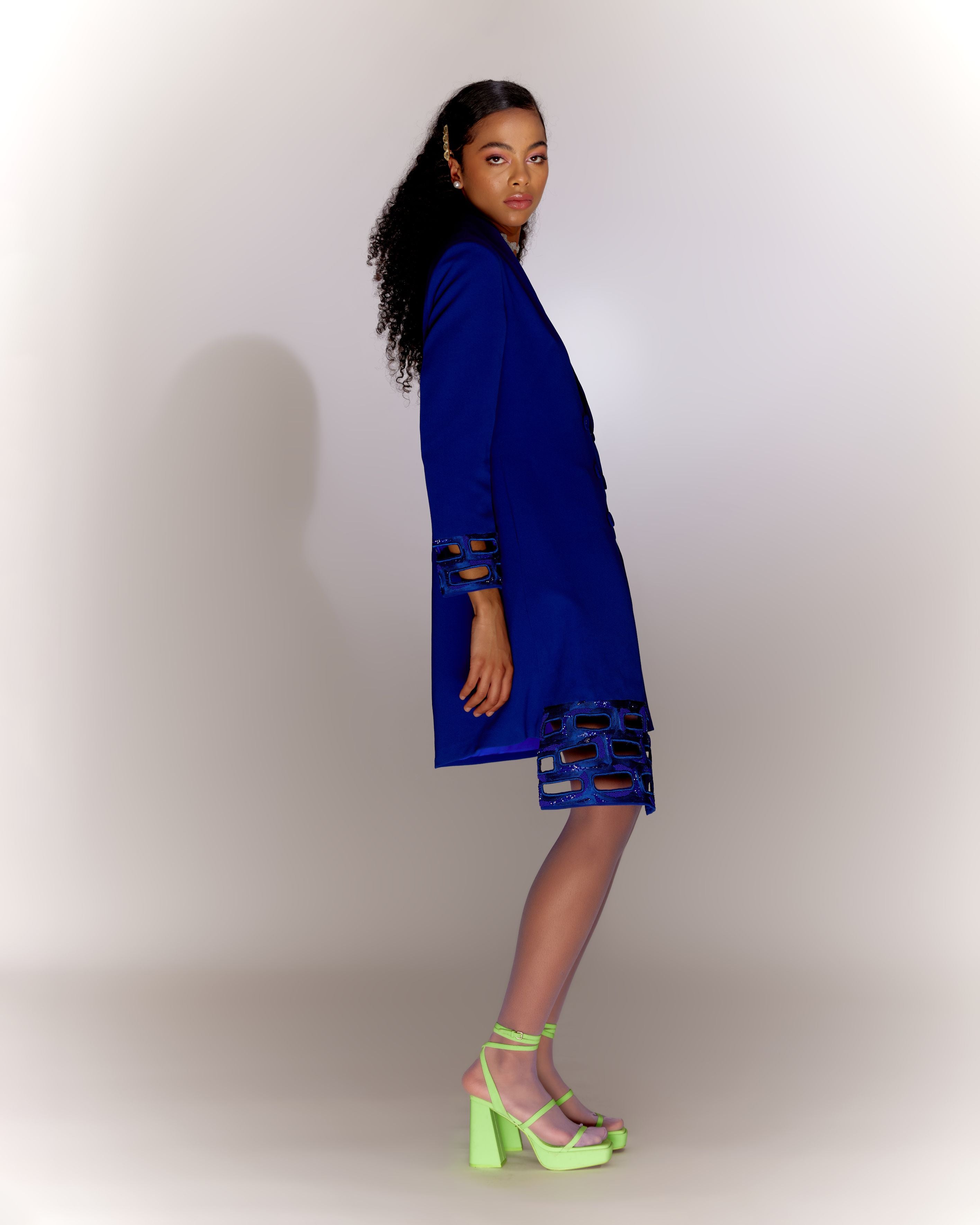 Blue Bricks Cut-out Jacket Dress