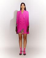 Load image into Gallery viewer, Pink Trippy Eyes Jacket Dress
