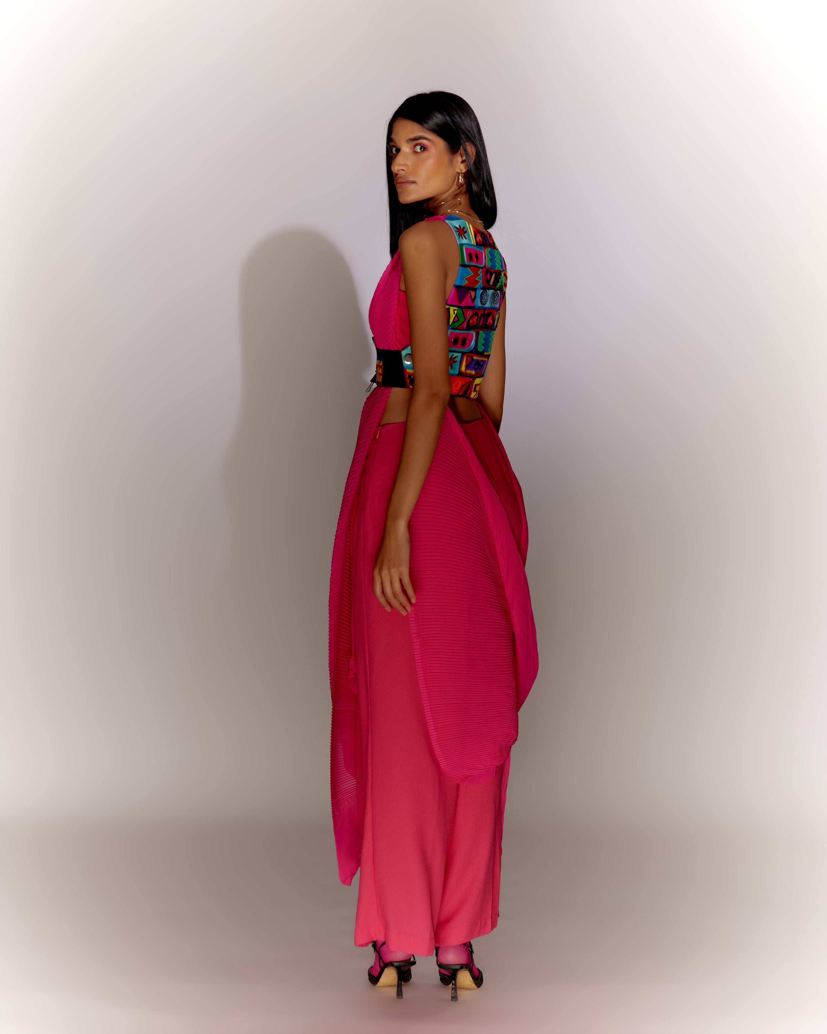 Pink Bricks Double Sided Drape Jacket Co-ord