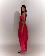 Load image into Gallery viewer, Pink Bricks Double Sided Drape Jacket Co-ord
