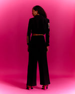 Load image into Gallery viewer, Trippy Eyes Black Cropped Jacket Co-ord
