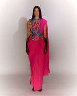 Load image into Gallery viewer, Fringe Jacket Printed with Saree Drape
