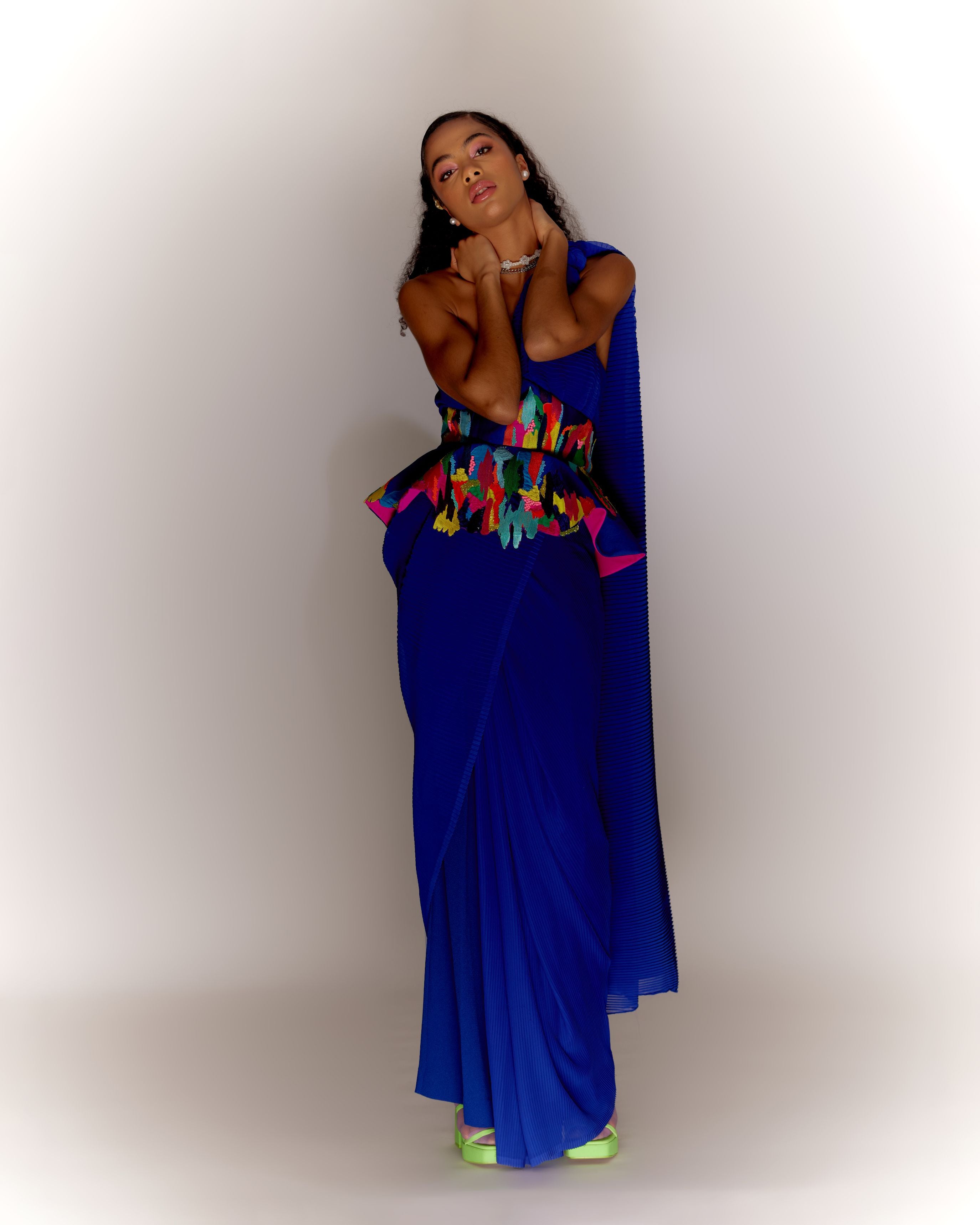 Paint Stain Saree Drape Co-ord