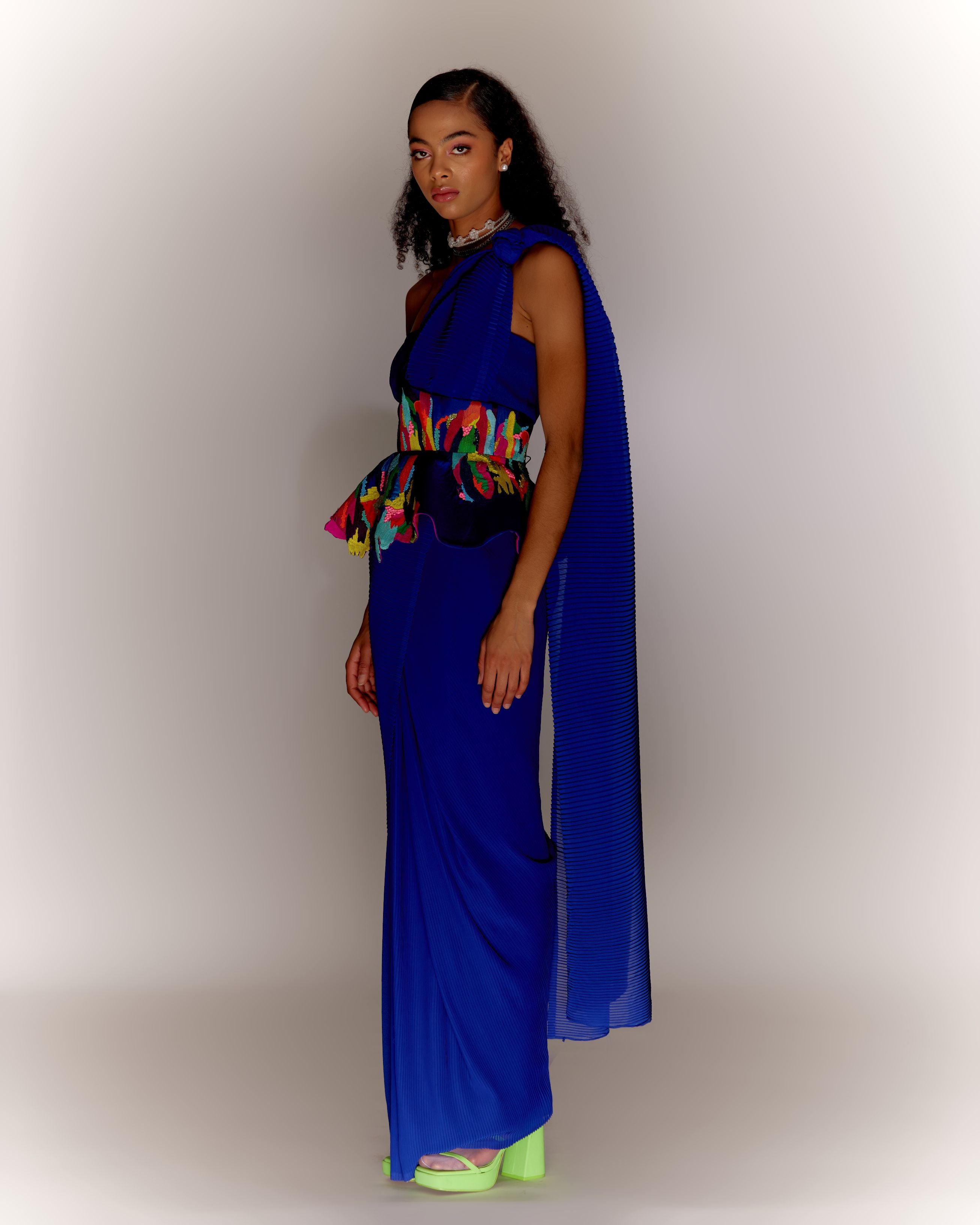 Paint Stain Saree Drape Co-ord