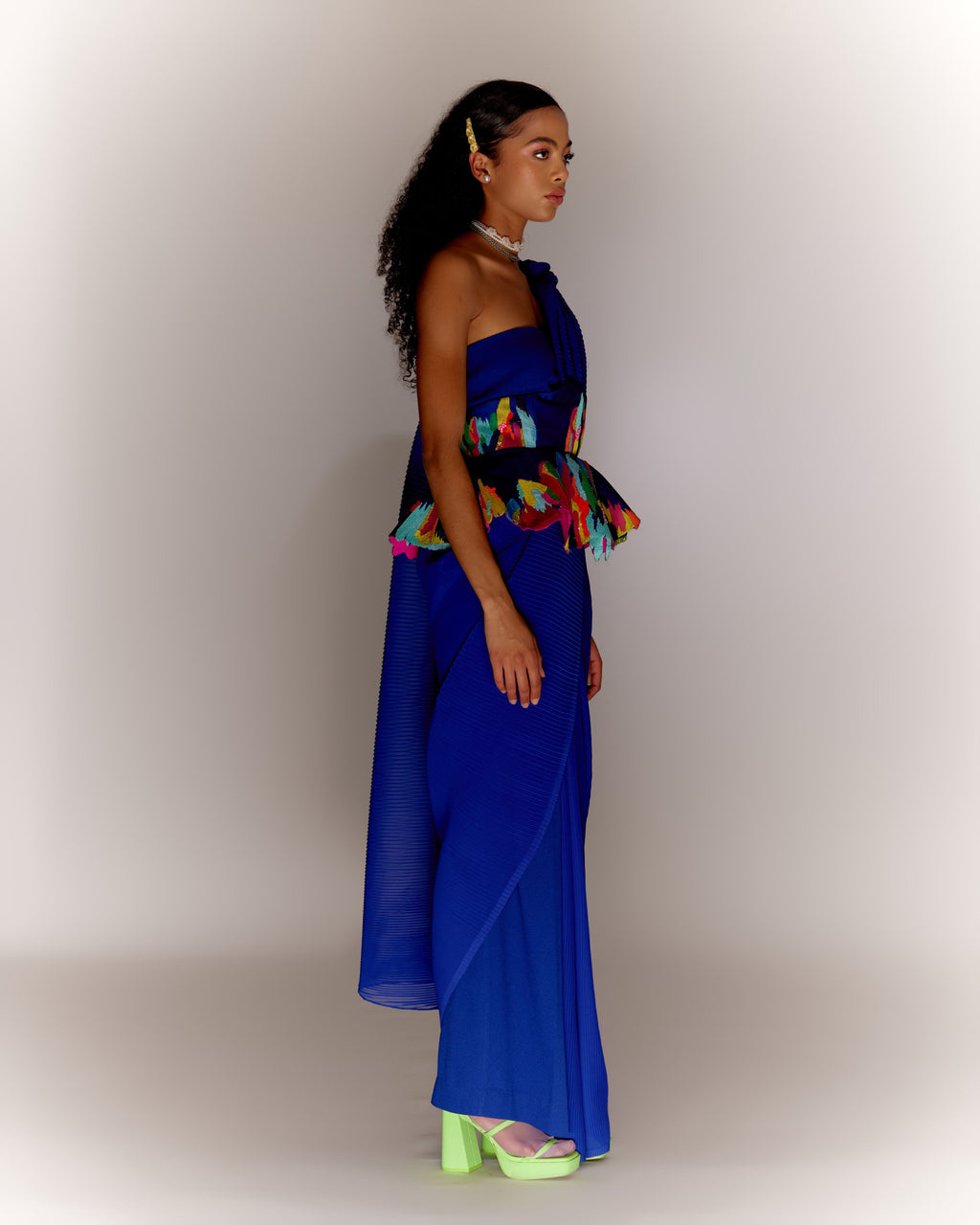 Paint Stain Saree Drape Co-ord