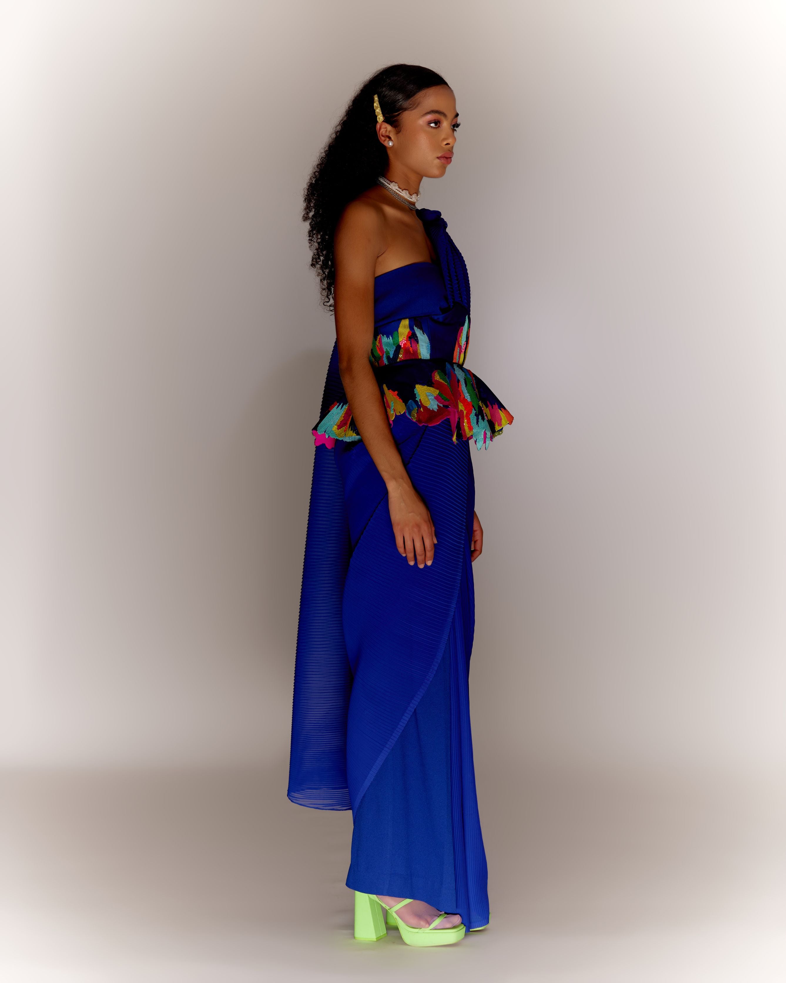 Paint Stain Saree Drape Co-ord