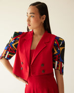 Load image into Gallery viewer, S.H. RAZA EMBROIDERED BOX SLEEVES BLAZER WITH TROUSER
