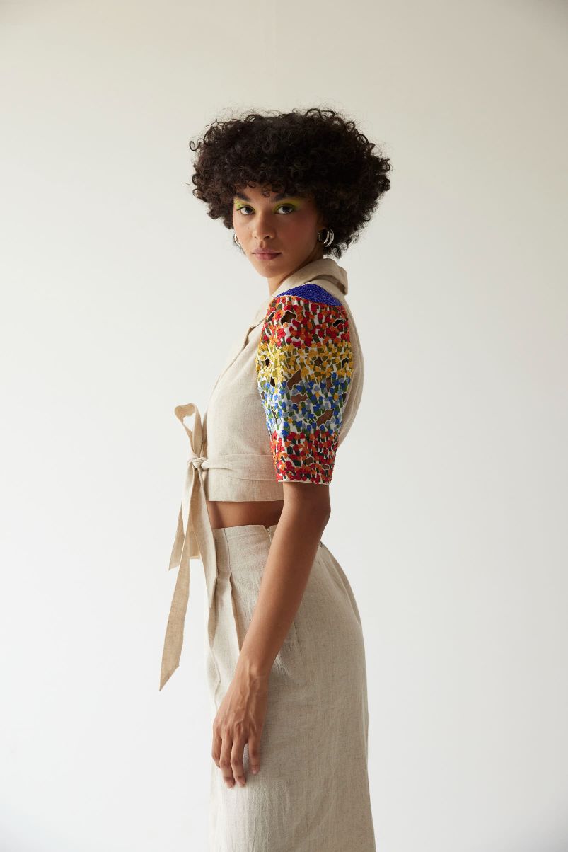 FLOWER VALLEY OVERLAP JACKET CO-ORD SET