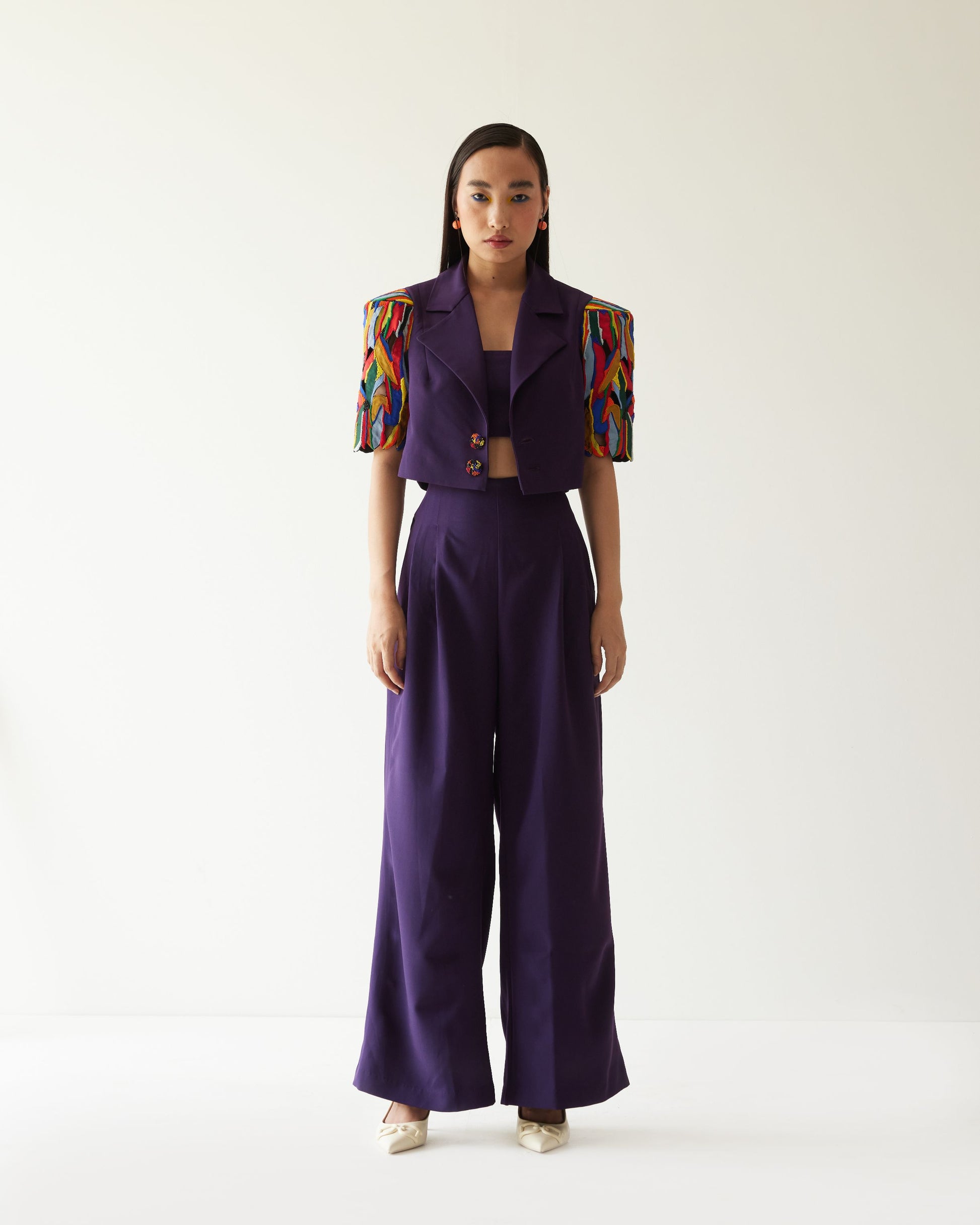 PURPLE PAINT STAIN CO-ORD SET