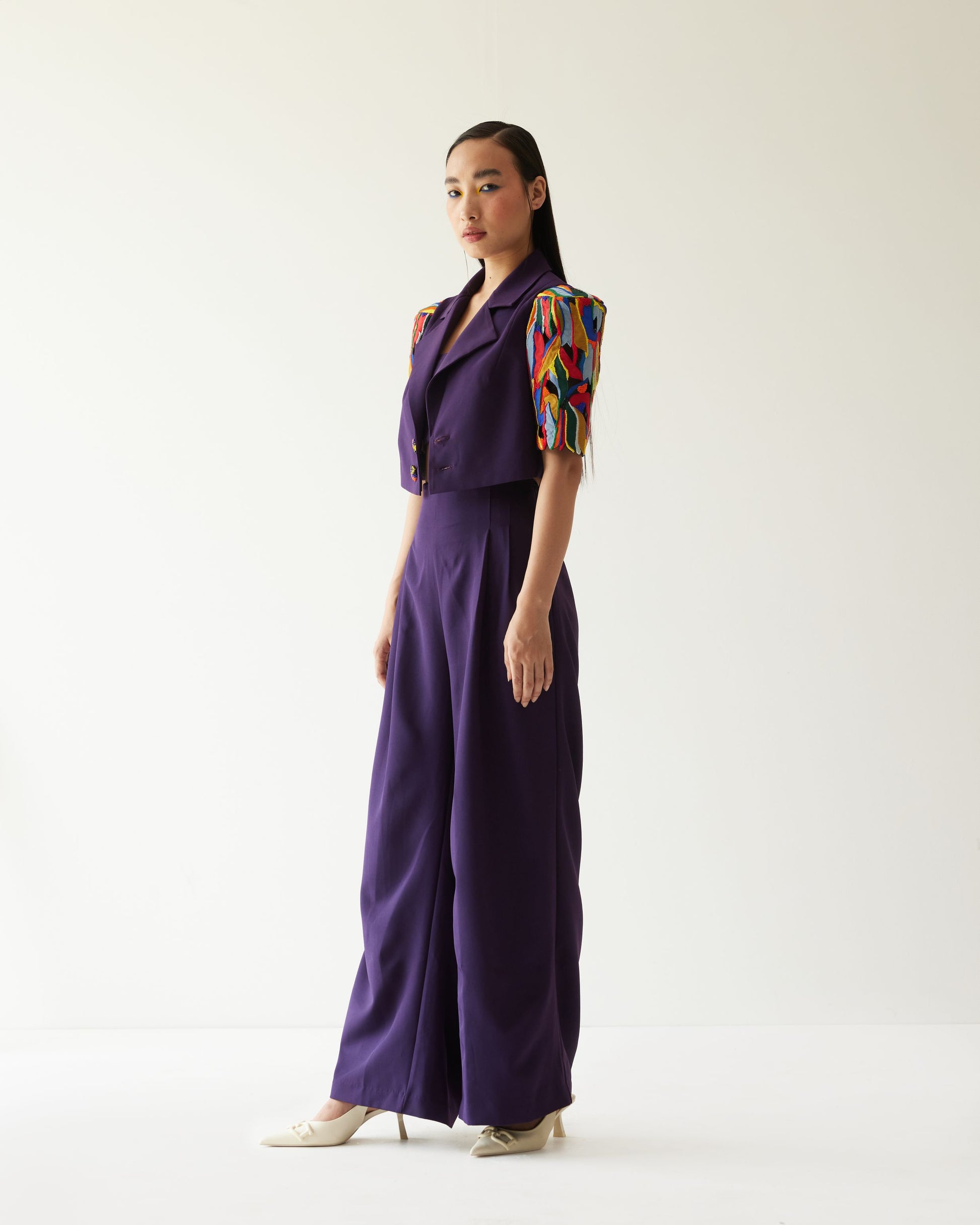 PURPLE PAINT STAIN CO-ORD SET