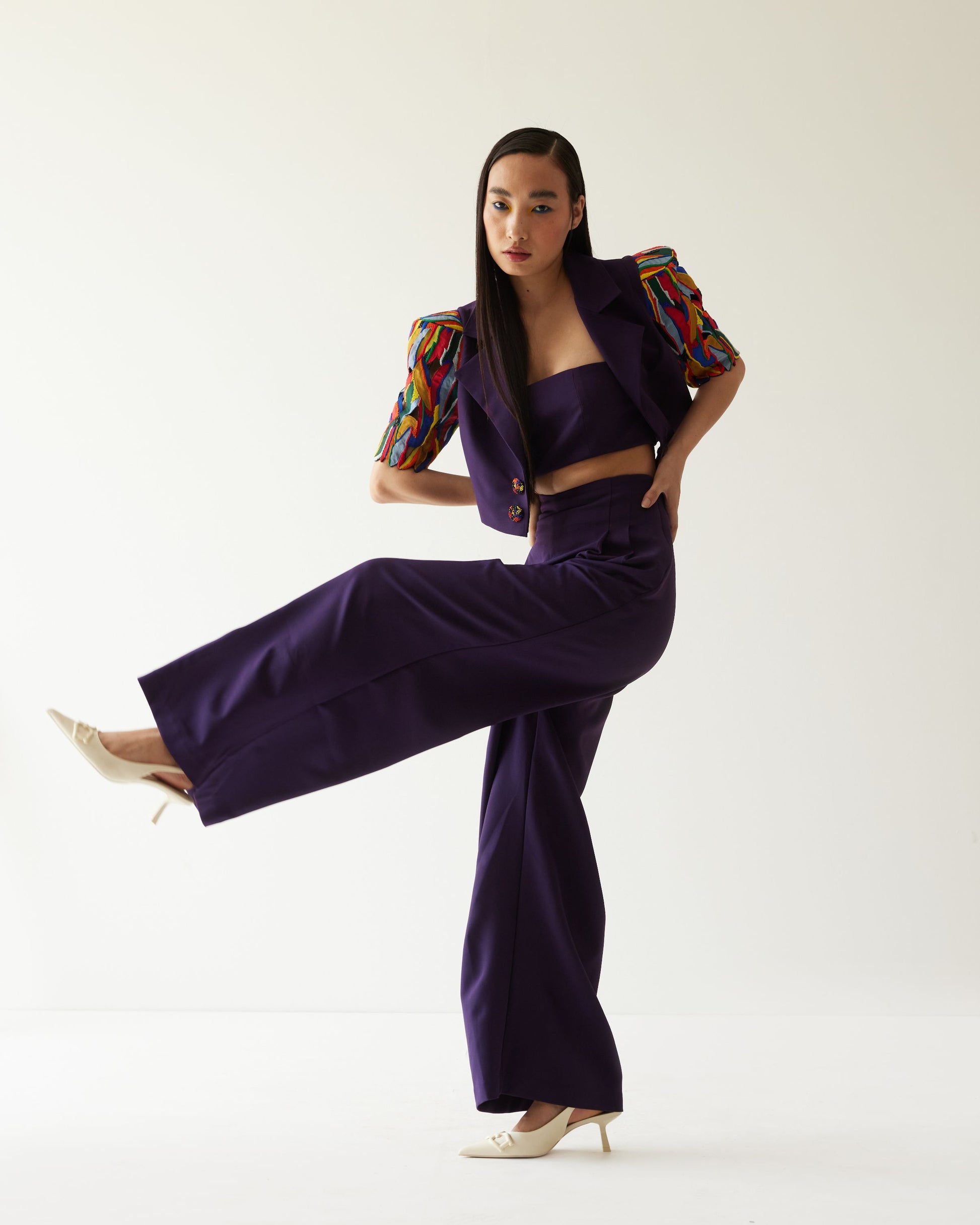 PURPLE PAINT STAIN CO-ORD SET