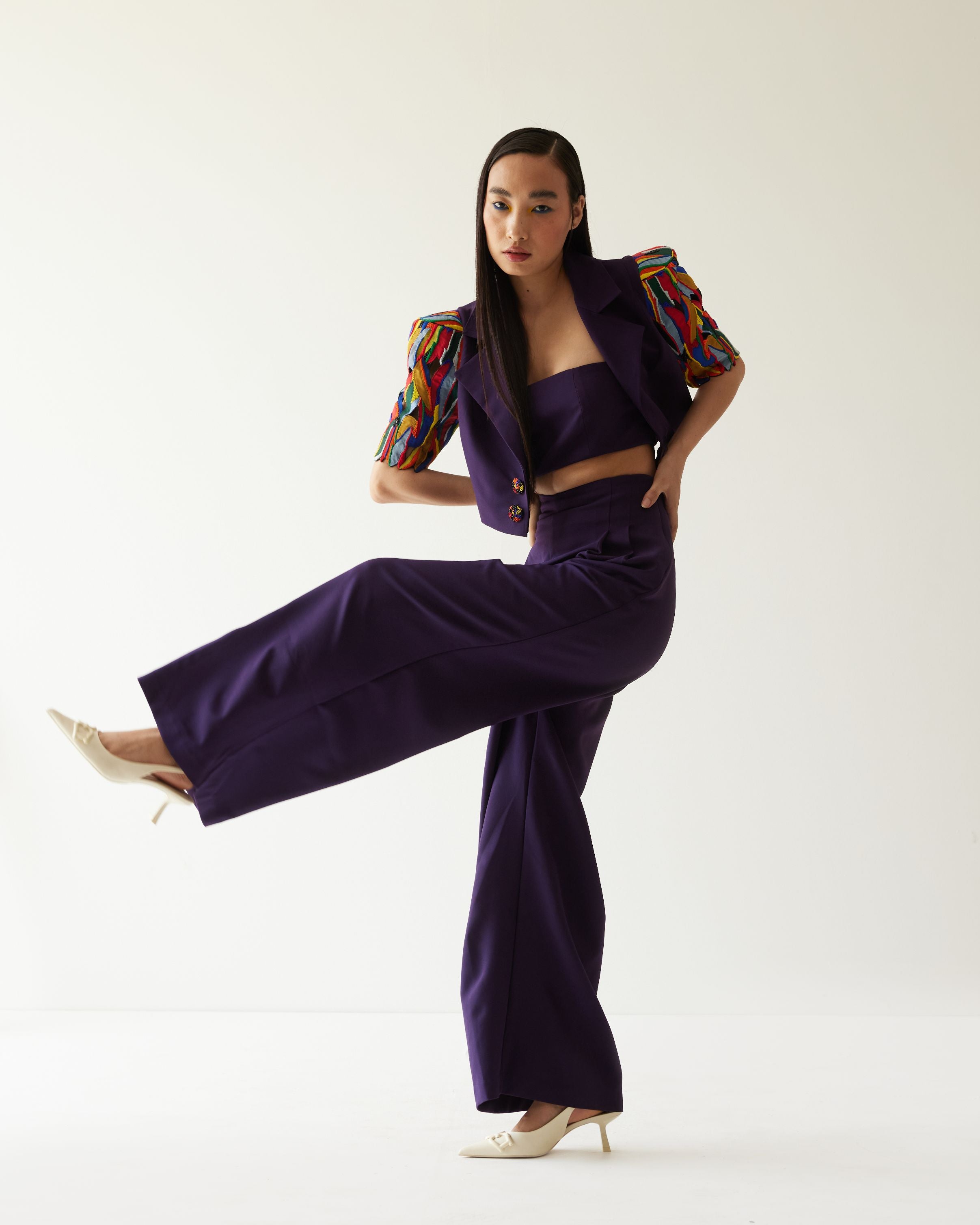 PURPLE PAINT STAIN CO-ORD SET