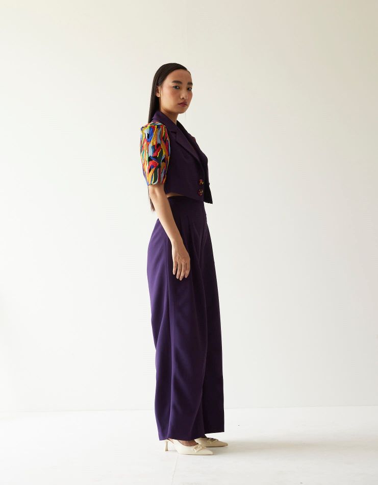 PURPLE PAINT STAIN CO-ORD SET