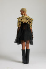 Load image into Gallery viewer, Metallic Bricks Full Cut-out with Tule Skirt
