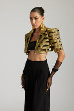 Load image into Gallery viewer, Metallic Bricks Full Cut-out Jacket Co-ord
