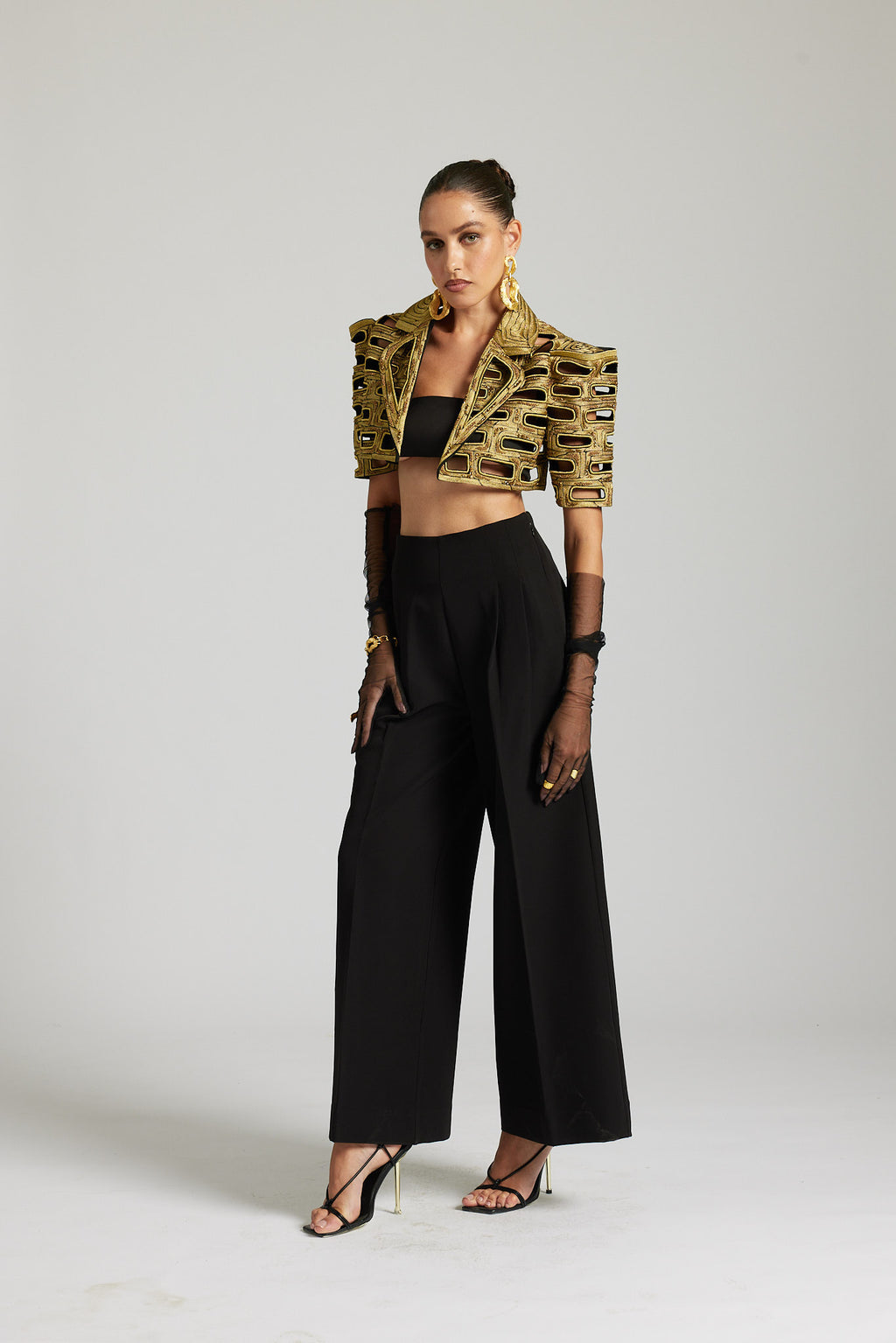Metallic Bricks Full Cut-out Jacket Co-ord