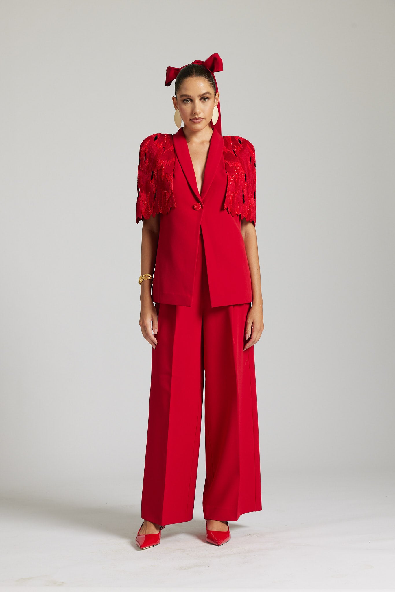 Red Paint Stain blazer Co-ord