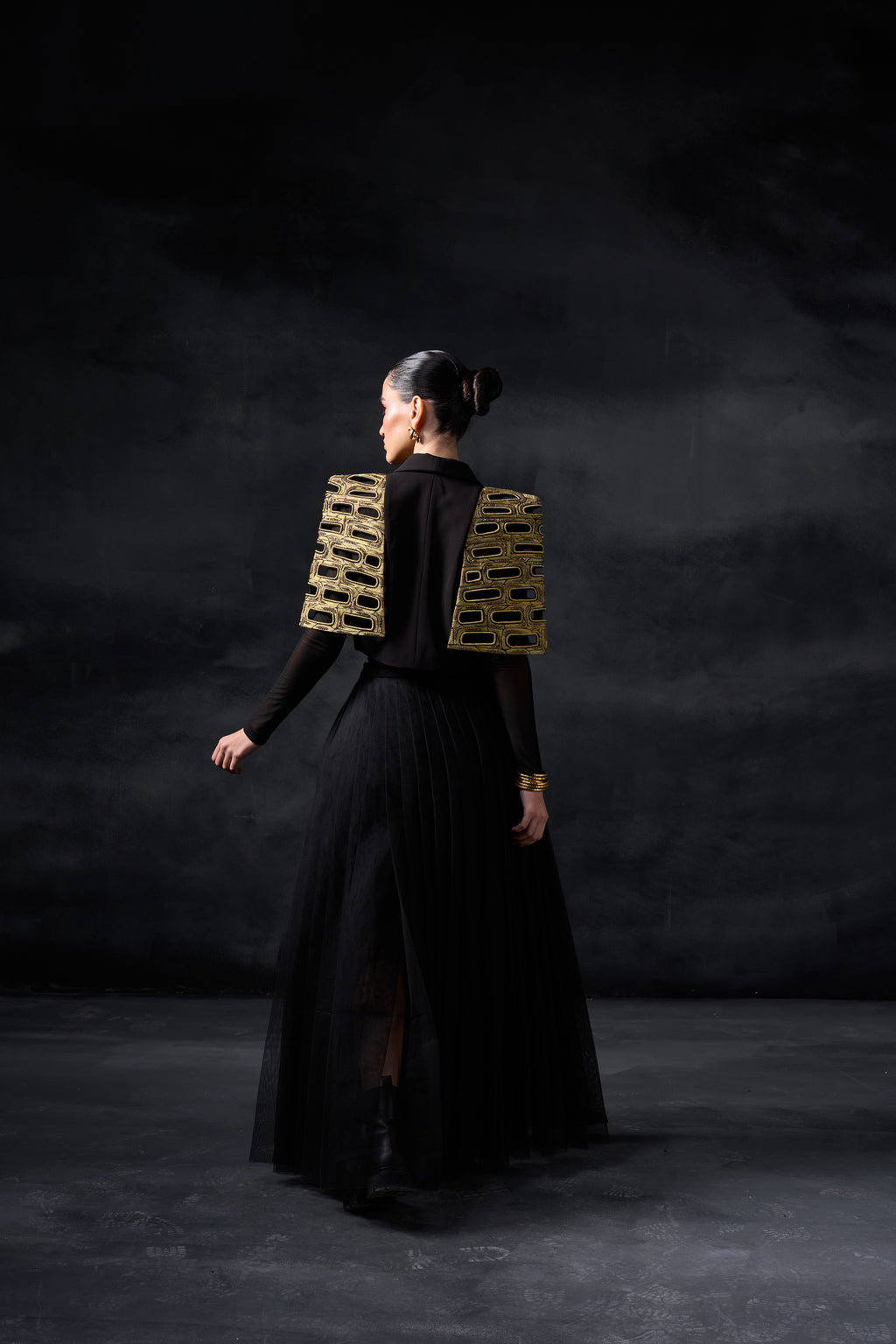 Metallic Bricks Capestyle with Long Skirt