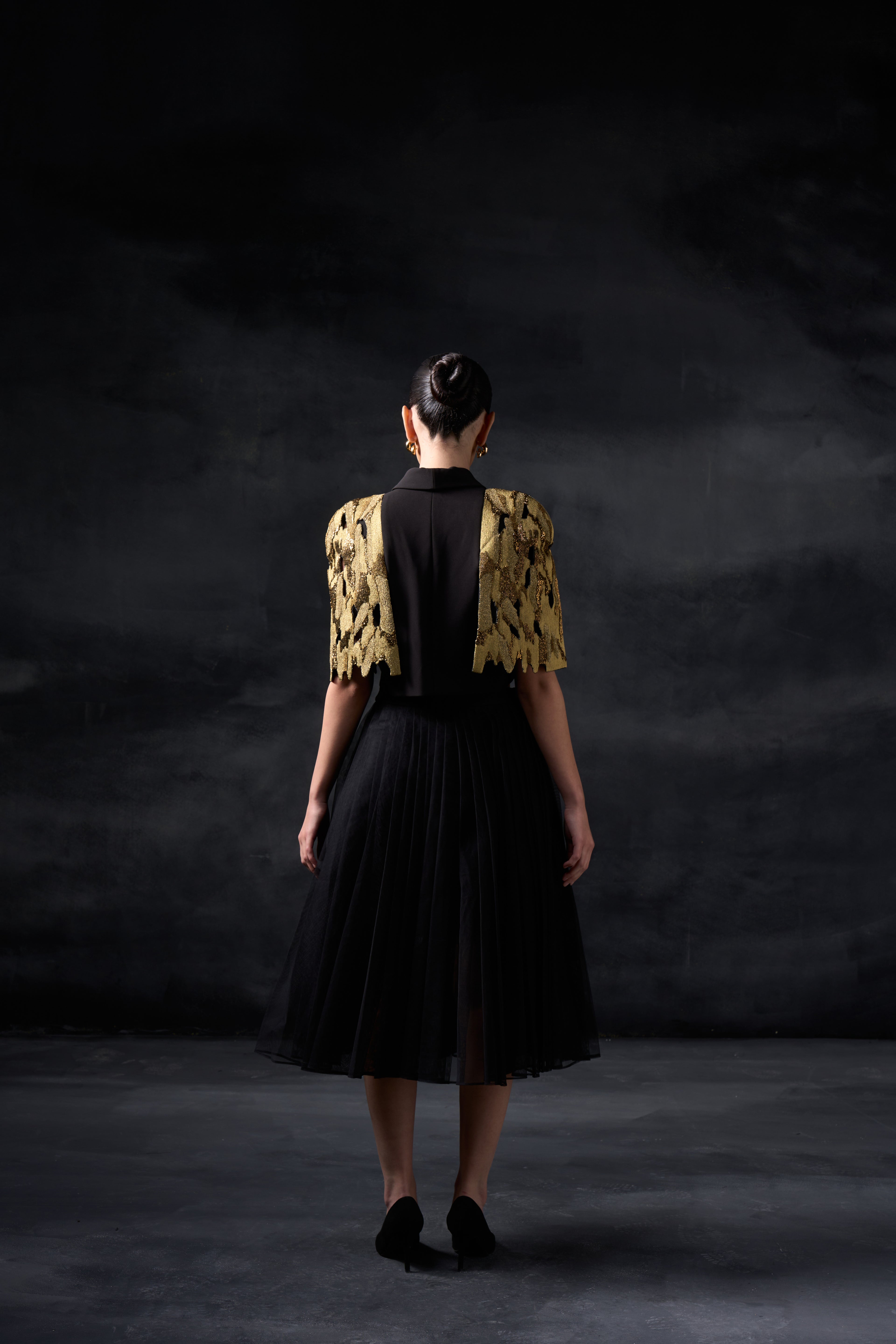 Metallic Paint Stain with Tule Skirt
